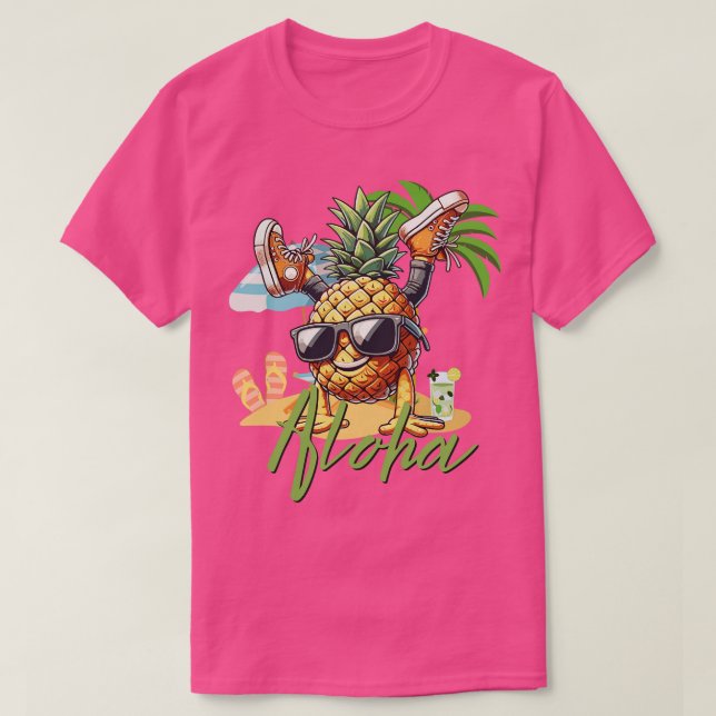 Camiseta Hawaiian Aloha Pineapple TShirt (Diseño del anverso)