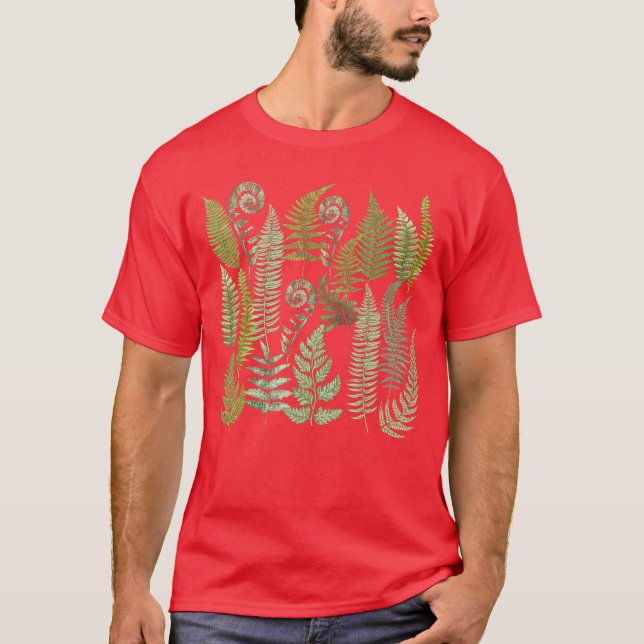 Camiseta Hawaiian Botanical Fern Leaf Green Plants Botany E (Anverso)