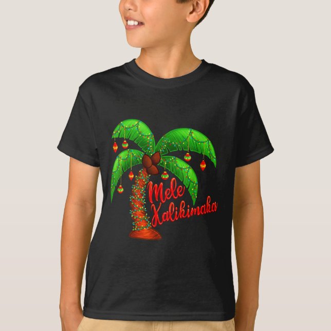 Camiseta Hawaiian Christmas Mele Kalikimaka Coconut Tree  (Anverso)