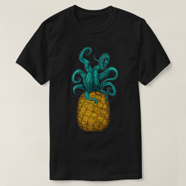 Camiseta Hawaiian Octopus Pineapple Aloha Beach Hawaii Summ (Diseño del anverso)