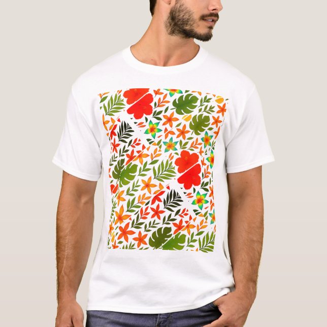 Camiseta Hawaiian pattern (Anverso)