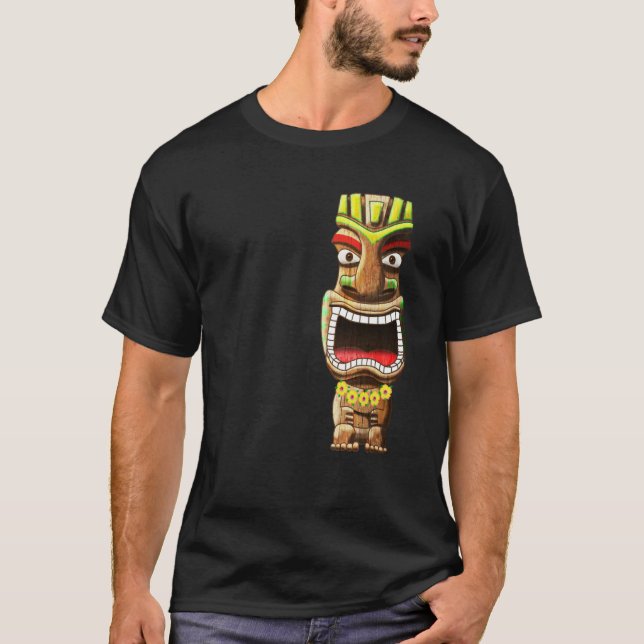 Camiseta Hawaiian Polynesian Tiki Statue (Anverso)