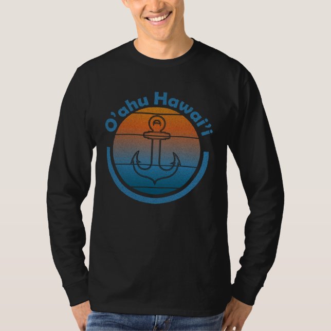 Camiseta Hawaiian Sailor Anchor  Oahu Hawaii  Sailing (Anverso)