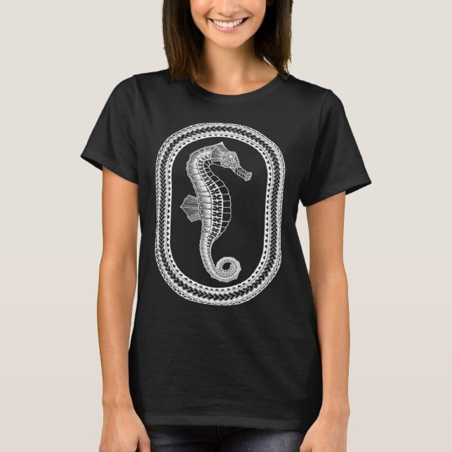 Camiseta Hawaiian White Tribal Seahorse Beach (Anverso)