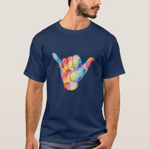 Camiseta Hawaiin Surfer Dude, Surf Shaka Hand Rótulo