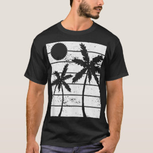 Camiseta Hawaití Para La Bea Tropical Retro De Árbol De Pal