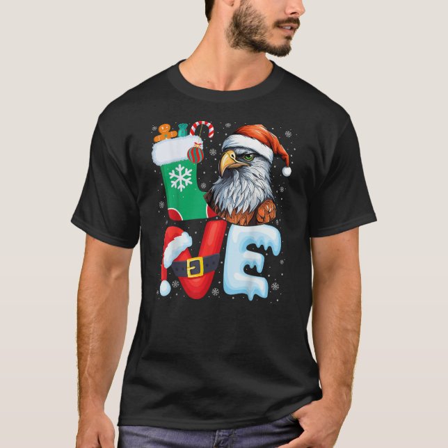 Camiseta Hawk Birds Wearing Santa Hat Xmas Holiday Hawk Chr (Anverso)