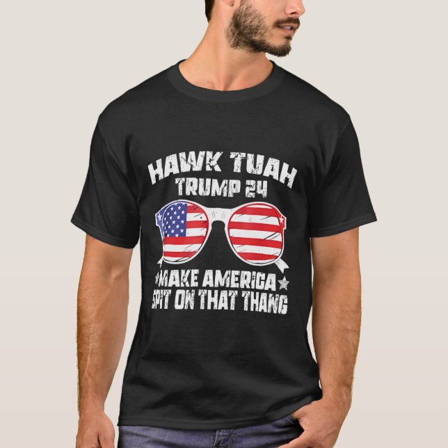 Camiseta Hawk Tuah Divertido Chica de video de memes de hum (Anverso)