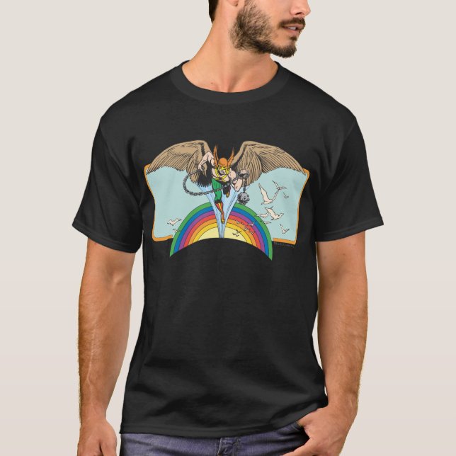 Camiseta Hawkman vuela a través del cielo (Anverso)