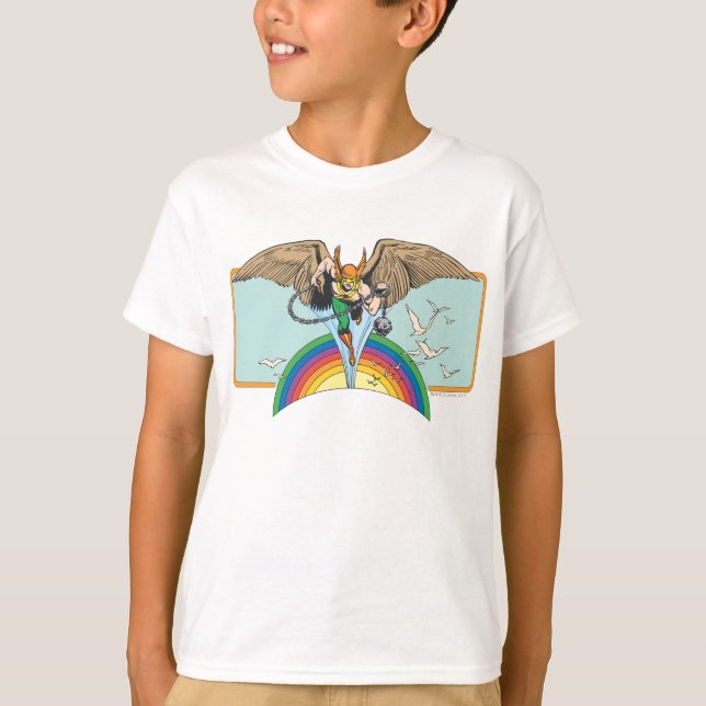 Camiseta Hawkman vuela a través del cielo (Anverso)