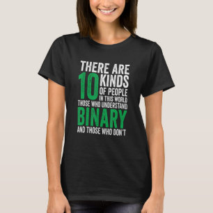 Camiseta hay 10 tipos de personas binarias para el profesor