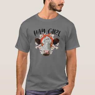 Camiseta Hay Chica Heifer Farmer Cow Bandana