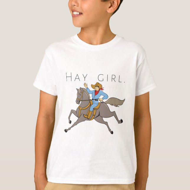 Camiseta Hay chica hey caballo chica divertido (Anverso)