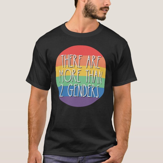 Camiseta Hay más de 2 géneros Rainbow LGBTQ (Anverso)