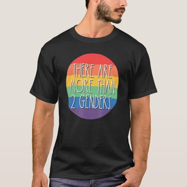 Camiseta Hay Más De 2 Géneros Rainbow LGBTQ Omnise (Anverso)