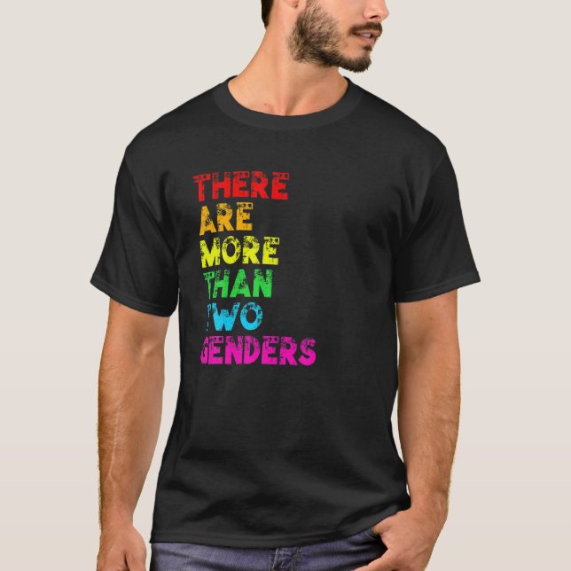 Camiseta Hay Más De Dos Sexos De La Lluvia Arcoiris LGBTQ (Anverso)