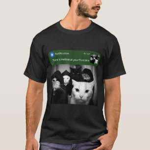 Camiseta Hay movimiento en la puerta principal gato diverti