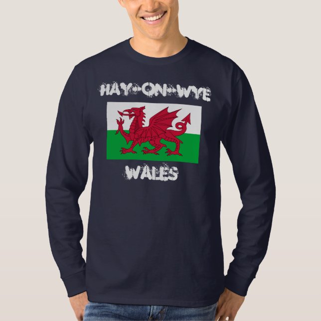 Camiseta Hay-on-Wye, Gales con bandera galesa (Anverso)