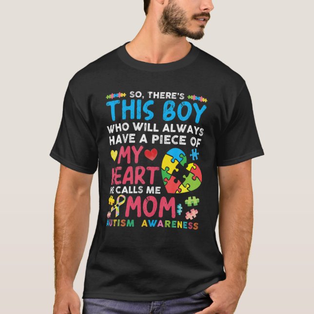 Camiseta Hay un chico que me llama conciencia del autismo d (Anverso)