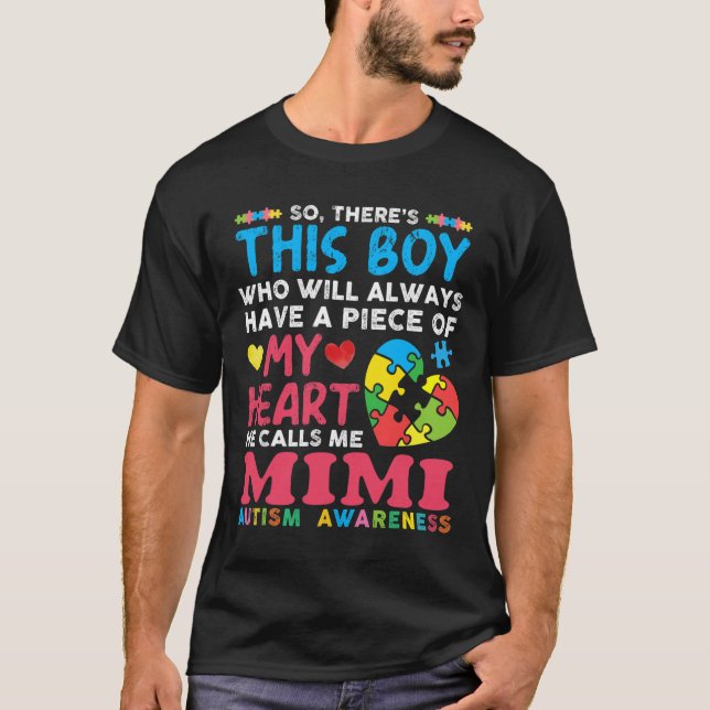 Camiseta Hay un chico que me llama conciencia del autismo m (Anverso)