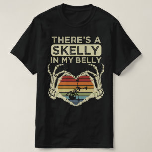 Camiseta Hay un esqueleto en mi barriga divertido Halloween