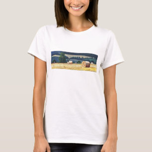 Camiseta Haybales en el aceite de la ladera en lona