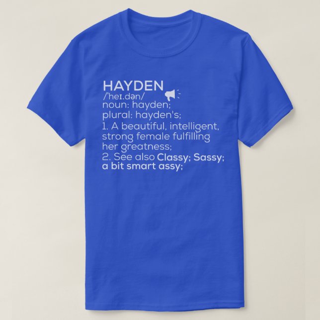 Camiseta Hayden Nombre Hayden Definición Hayden Nombre feme (Diseño del anverso)