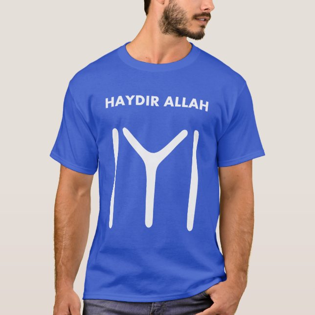 Camiseta Haydir Alá - heno Alá - bandera de Ertugrul - de (Anverso)