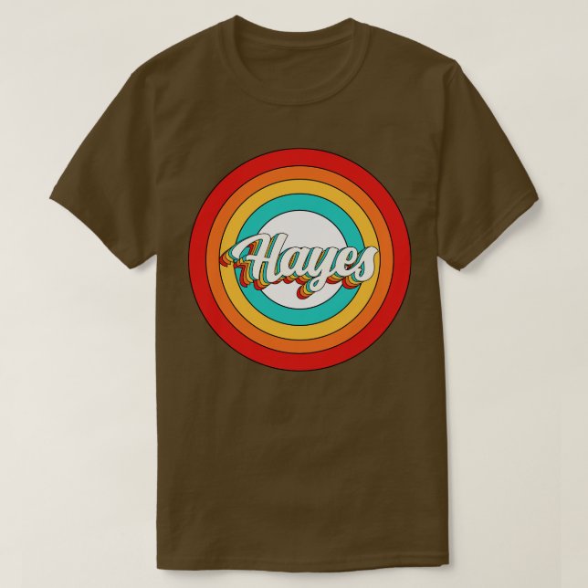 Camiseta Hayes Nombre Shirt Vintage Hayes Circle (Diseño del anverso)