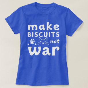 Camiseta Haz Galletas No Guerra Amante de Gatos Divertido