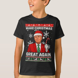 Camiseta Haz la Navidad Grande Otra Vez Con Trump Y Copos D