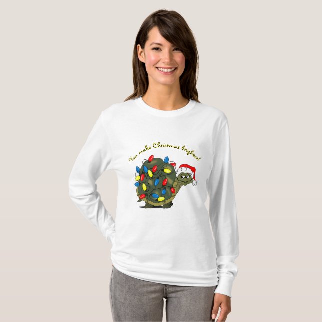 Camiseta ¡Haz Que Los Navidades Sean Más Brillantes! Tortug (Anverso completo)