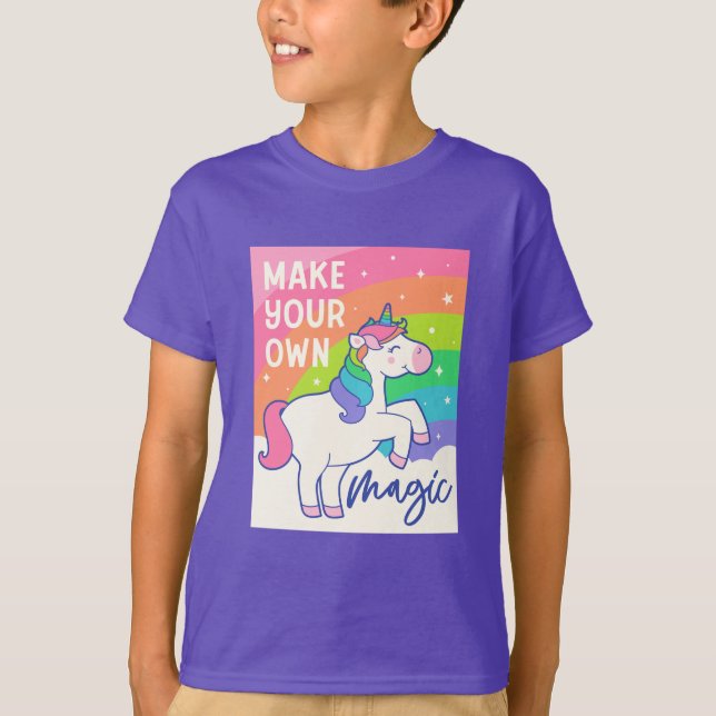 Camiseta Haz tu propia magia | Cute unicornio (Anverso)