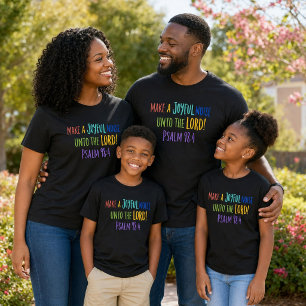 Camiseta Haz un Ruido Alegre Familia Cristiana Colorida