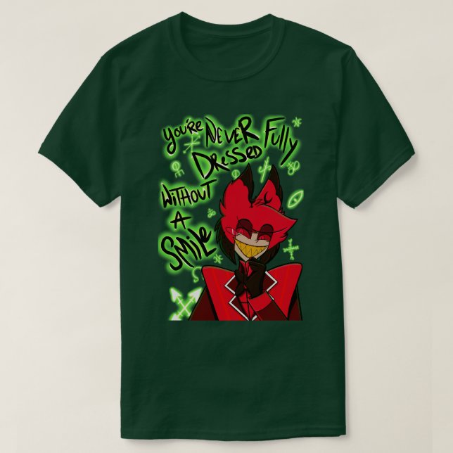 Camiseta Hazbin Hotel nunca estás completamente vestido sin (Diseño del anverso)