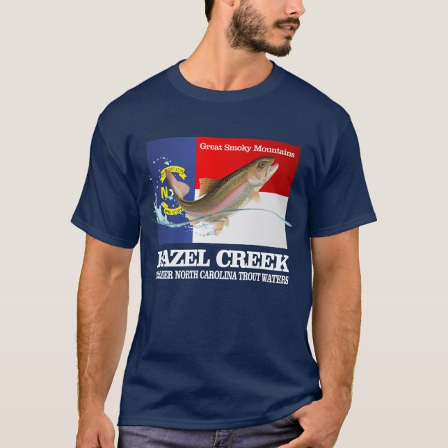 Camiseta Hazel Creek (aguas de trucha Premier) (Anverso)