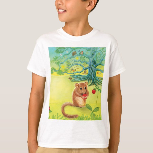 Camiseta Hazel Dormouse comiendo fresa silvestre (Anverso)