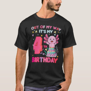 Camiseta Hazlo, es mi cuarto cumpleaños lindo Axolotl 4th B