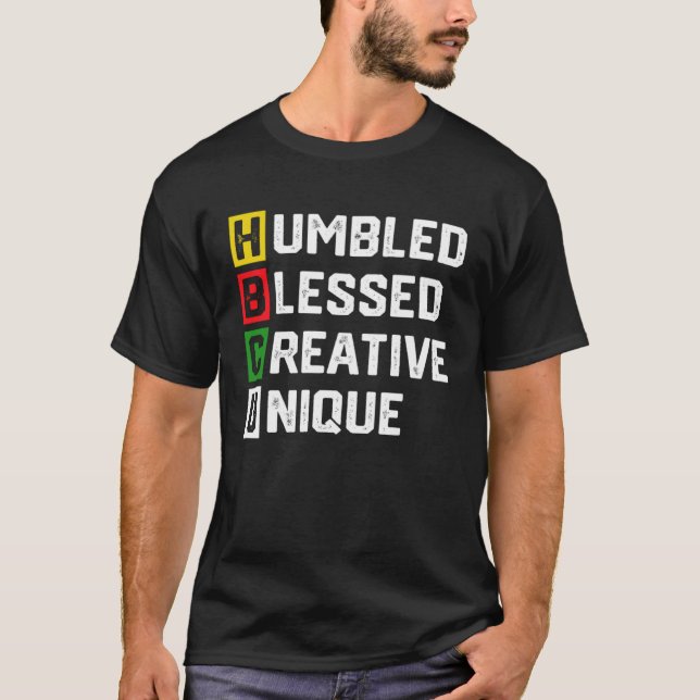 Camiseta HBCU Apparel African Humbled Blessed Creative Uniq (Anverso)