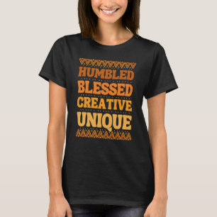 Camiseta HBCU bendecida historia creativa única en negro