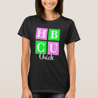 Camiseta HBCU Chick Pink and Green Blocks Love