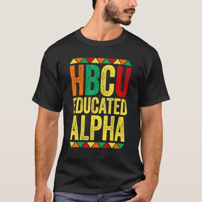 Camiseta Hbcu Educado Alpha Negro Histórico (Anverso)