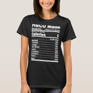 Camiseta HBCU hizo HBCU Hechos nutricionales