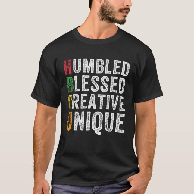 Camiseta HBCU Humbled Blessed Creative Unique Historical Af (Anverso)