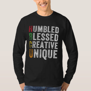 Camiseta HBCU Humilde Bendecido Creativo Único Histórico Af