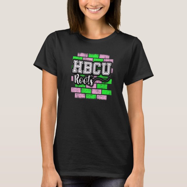Camiseta HBCU Roots Pink and Green Grafitti (Anverso)