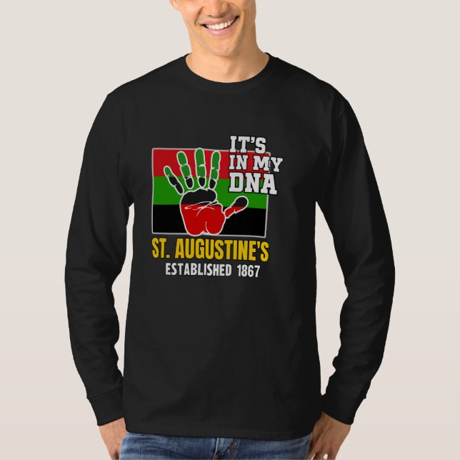 Camiseta HBCU St. Augustine, SAU, Red, Black and Green (Anverso)