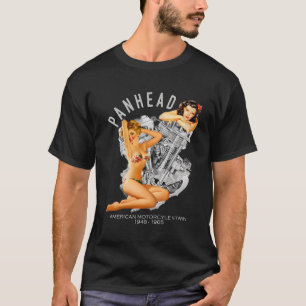 Camiseta Hd Panhead Up V-Twin Engine Motorcycle 1948 Biker