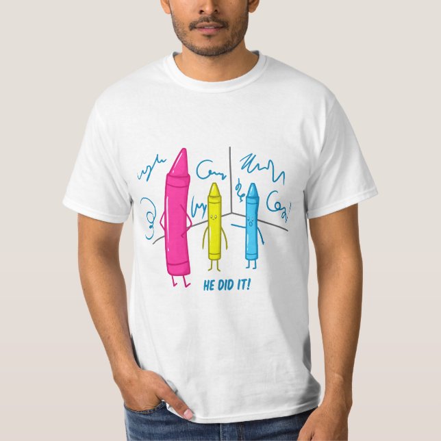 Camiseta He Did It Gift Drawing Painting Shool Teaher  (Anverso)