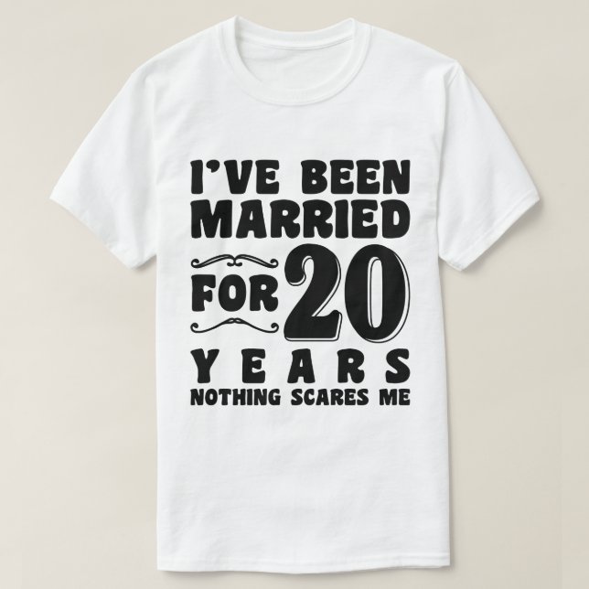 Camiseta He estado casada durante 20 años, Boda. (Diseño del anverso)
